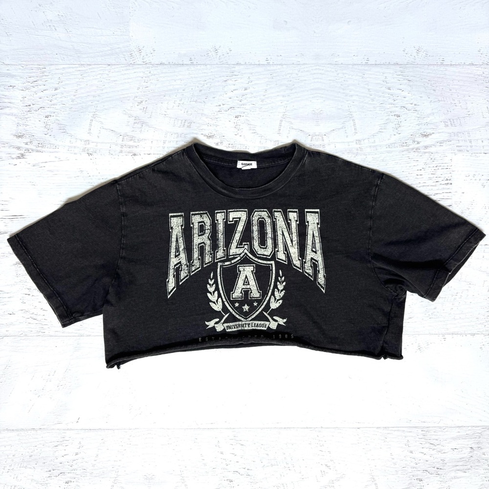 Garage Black Cropped Tee Shirt XS